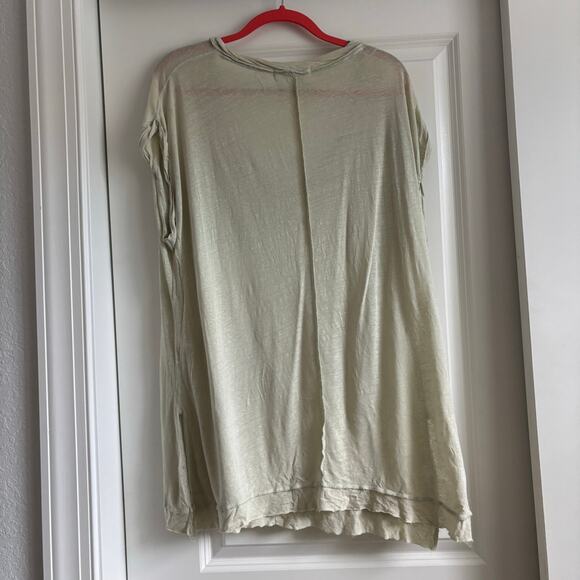 We The Free Ponderosa Tee Sz M Linen Blend Lounge Green - Picture 2 of 10